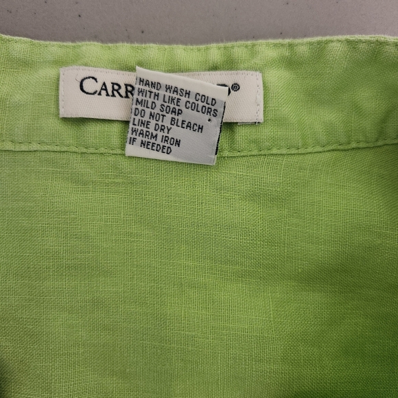Carol Reed Linen Lime Green Women's Blouse, Sz 1X - Picture 8 of 8